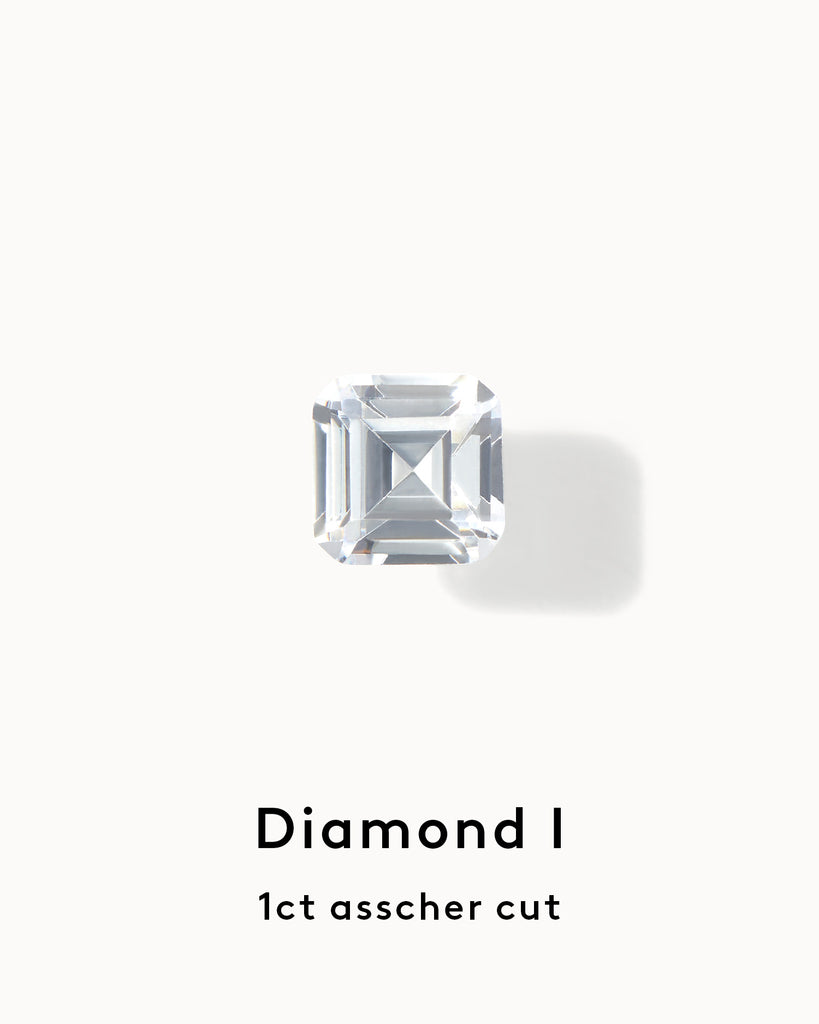 Lab-grown asscher cut diamond by Maya Magal London Bespoke jewellery