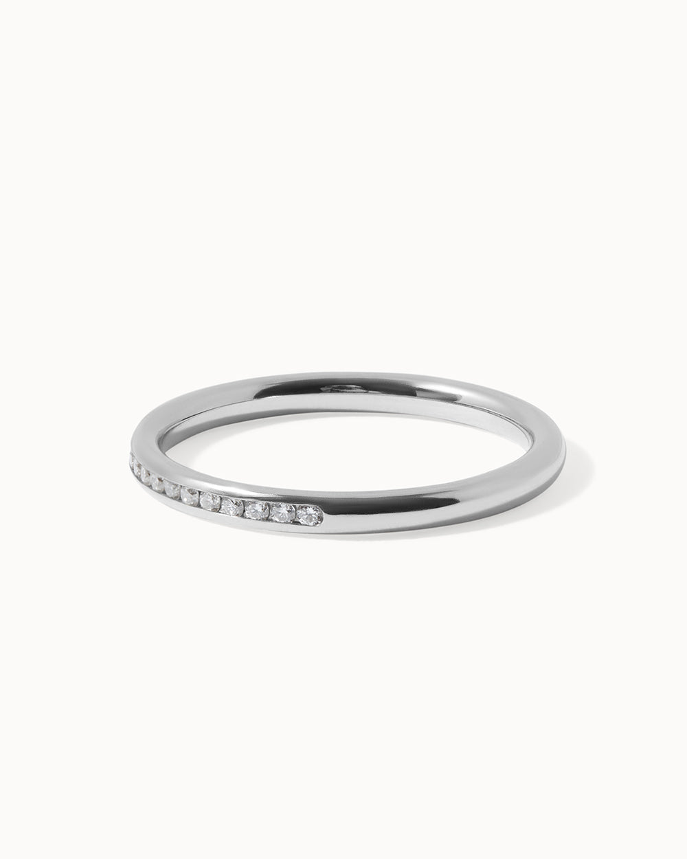 Platinum Diamond Half Eternity Court Ring