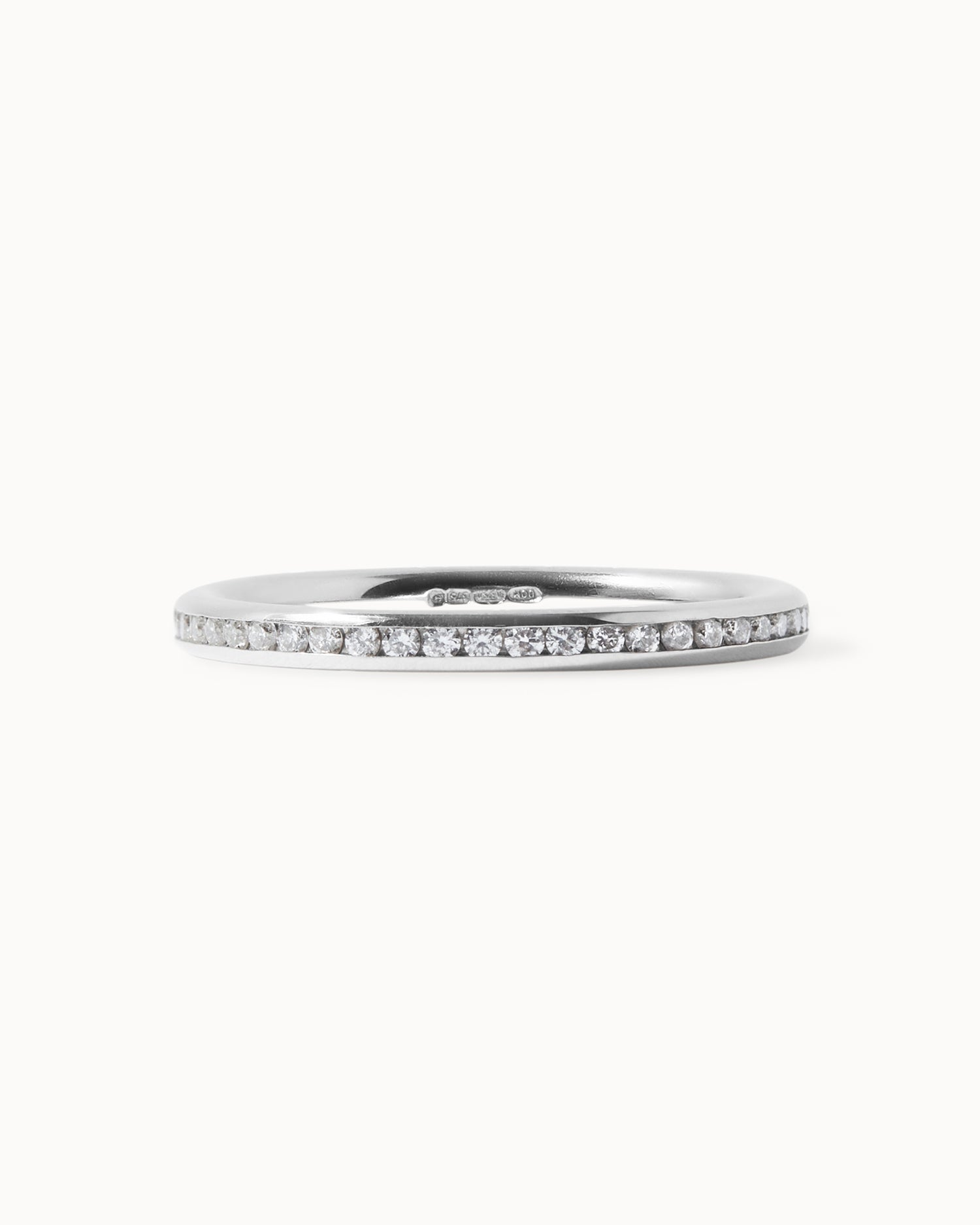 Platinum Diamond Half Eternity Court Ring