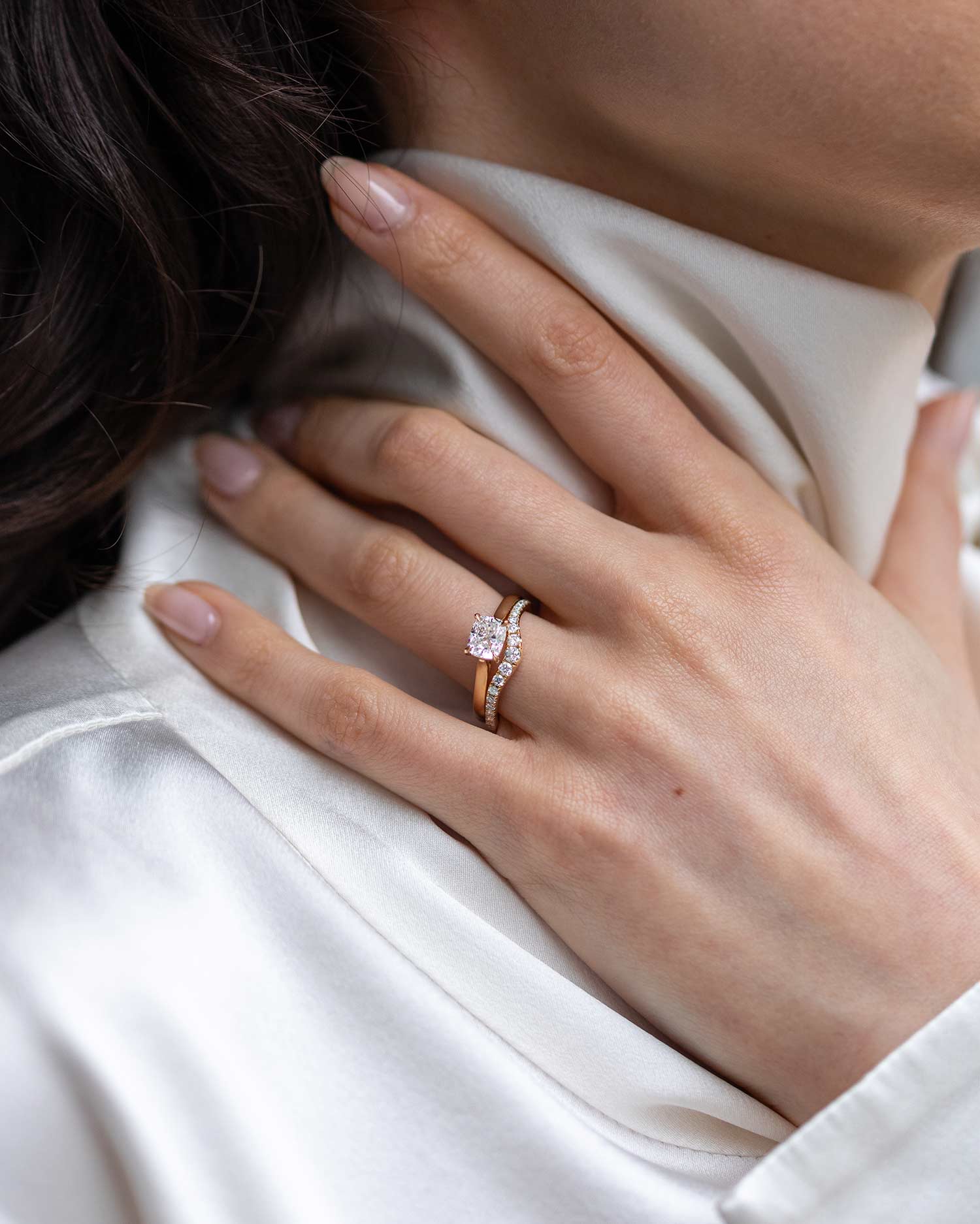 18ct Yellow Gold Pavé Diamond Nesting Ring