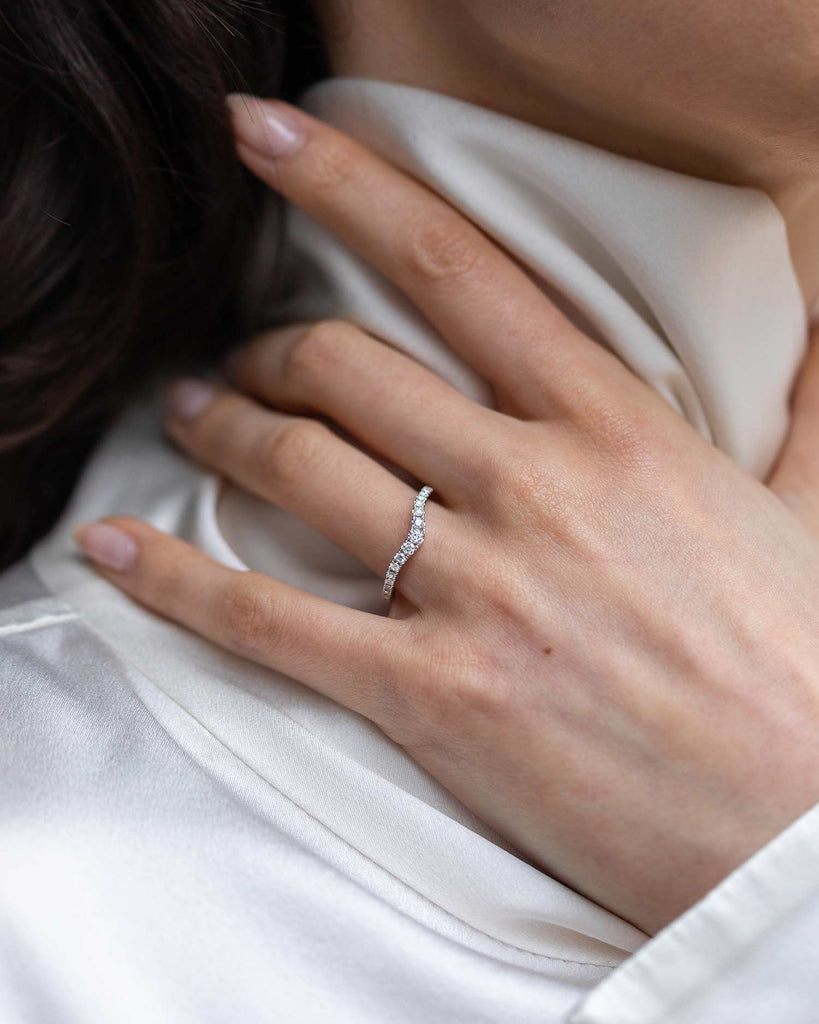 Nesting Rings Solid White Gold Pavé Diamond Nesting Ring | Maya Magal London