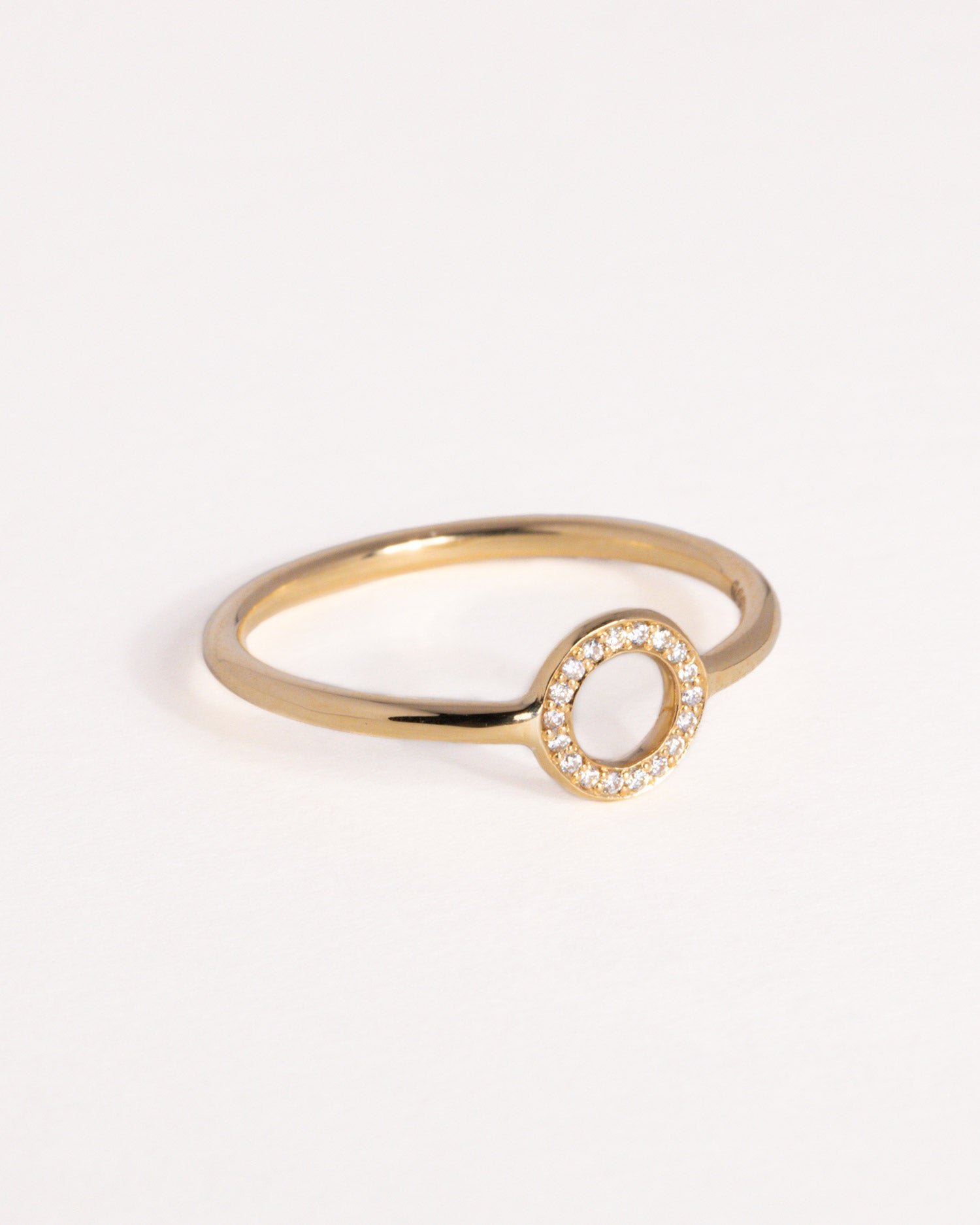 Solid Gold Diamond Pavé O Ring