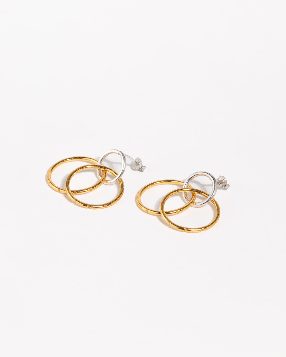 Double Hoop Charm Earrings