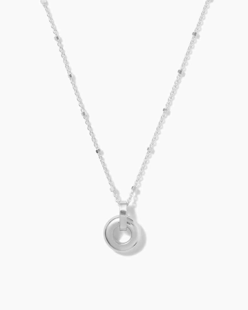 Recycled 925 sterling silver chain with open circle charm handmade in London by Maya Magal London