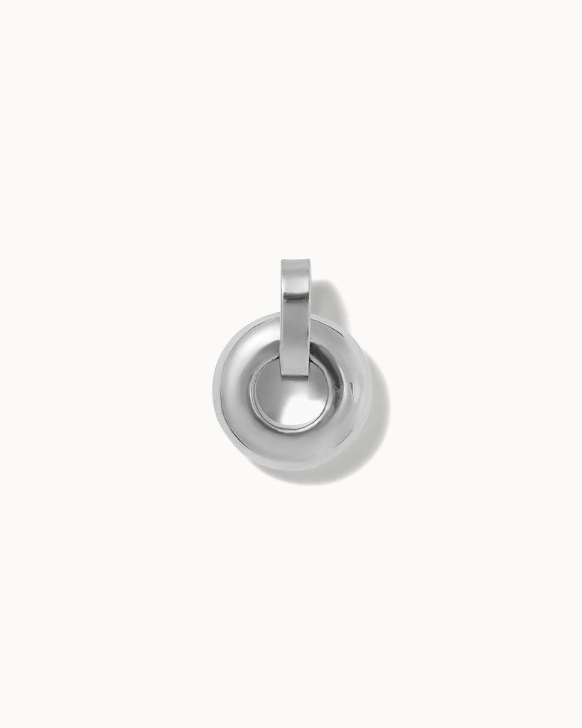 Recycled 925 sterling silver open circle charm handmade in London by Maya Magal London