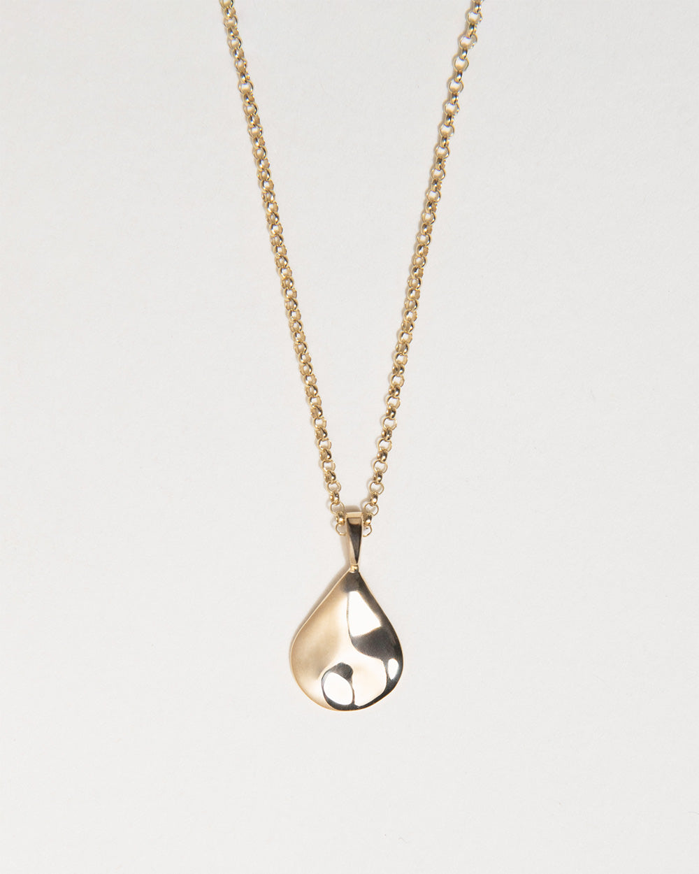 Solid Gold Drop Charm Necklace | Gold Charm Pendant | Maya Magal