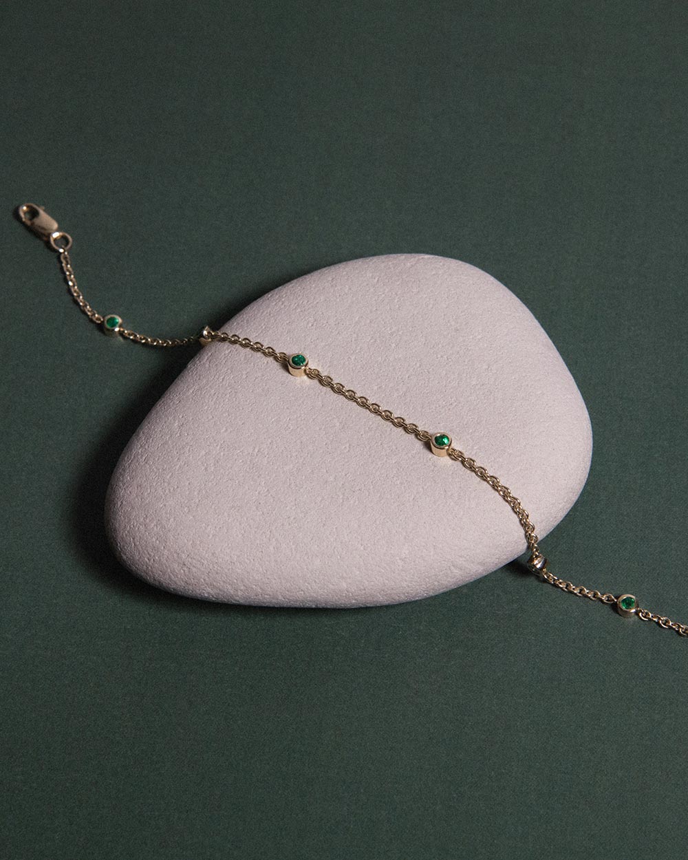 May Emerald Birthstone Station Bracelet