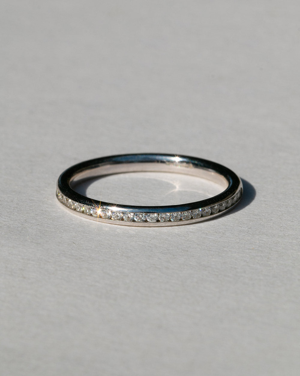 9ct White Gold Diamond Eternity Court Ring