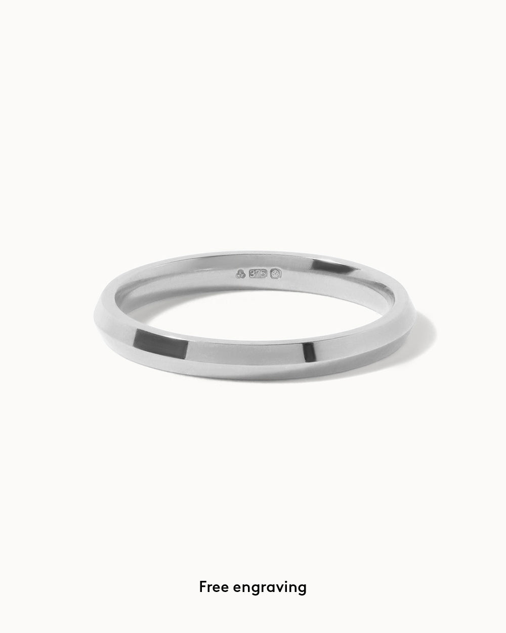 Platinum Fine Edge Ring - 2mm Band