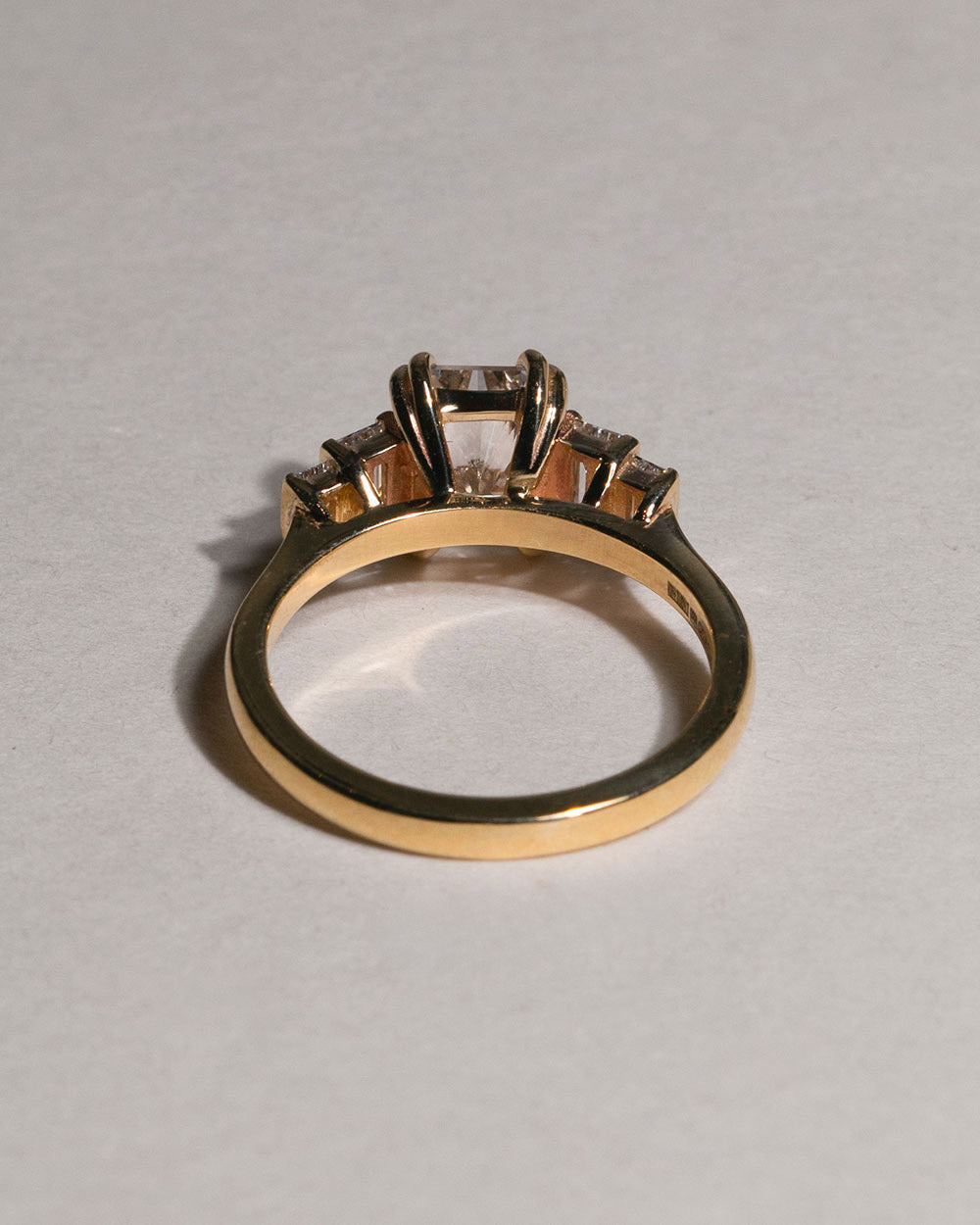 18ct Yellow Gold Lab Grown Diamond Geometric Five Stone Ring