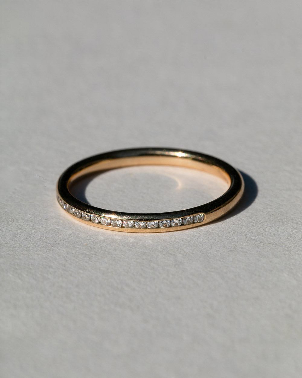 9ct Yellow Gold Diamond Half Eternity Court Ring