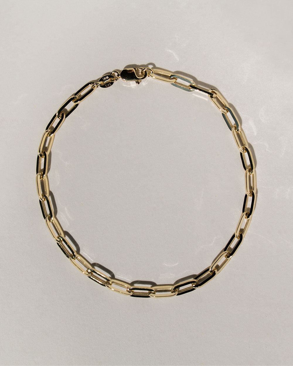 Solid Gold Heavy Paper Chain Bracelet