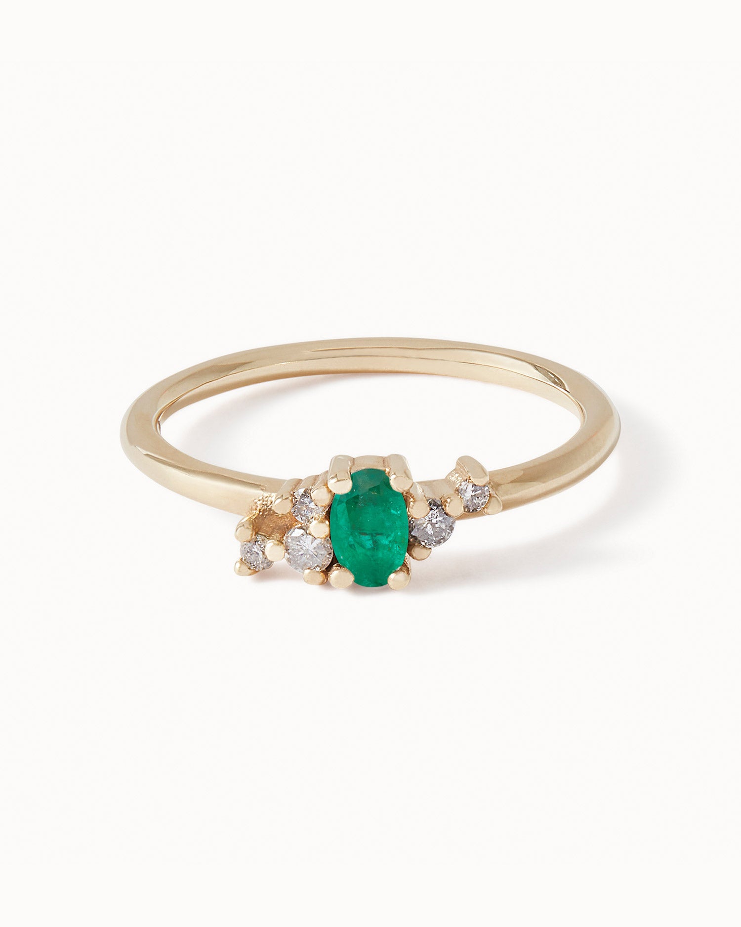 Solid Gold Heirloom Emerald Cluster Ring