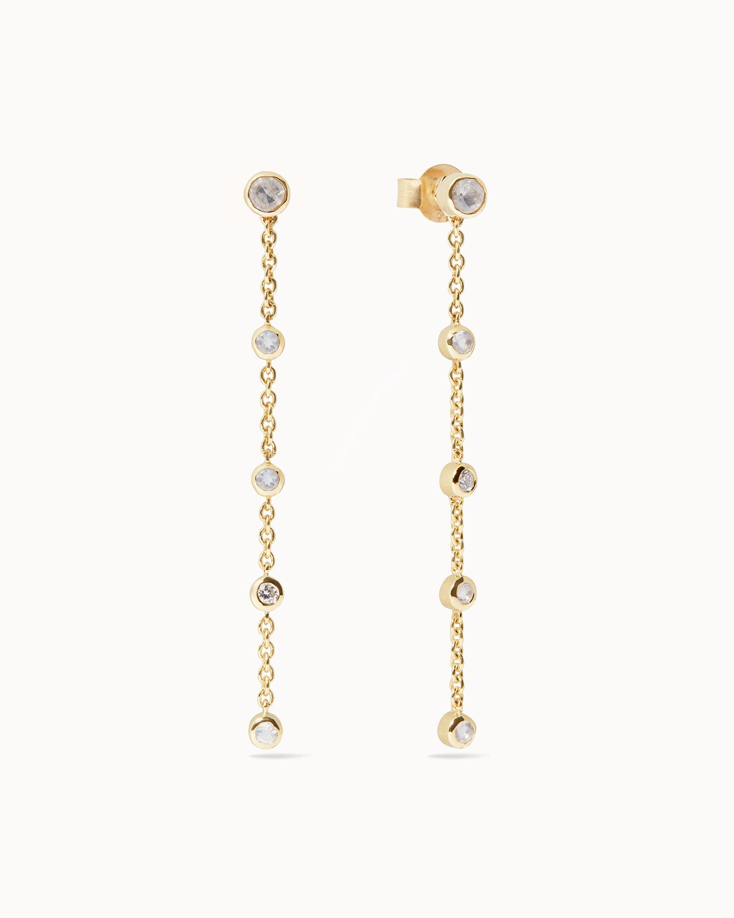 June Moonstone Birthstone Drop Earrings