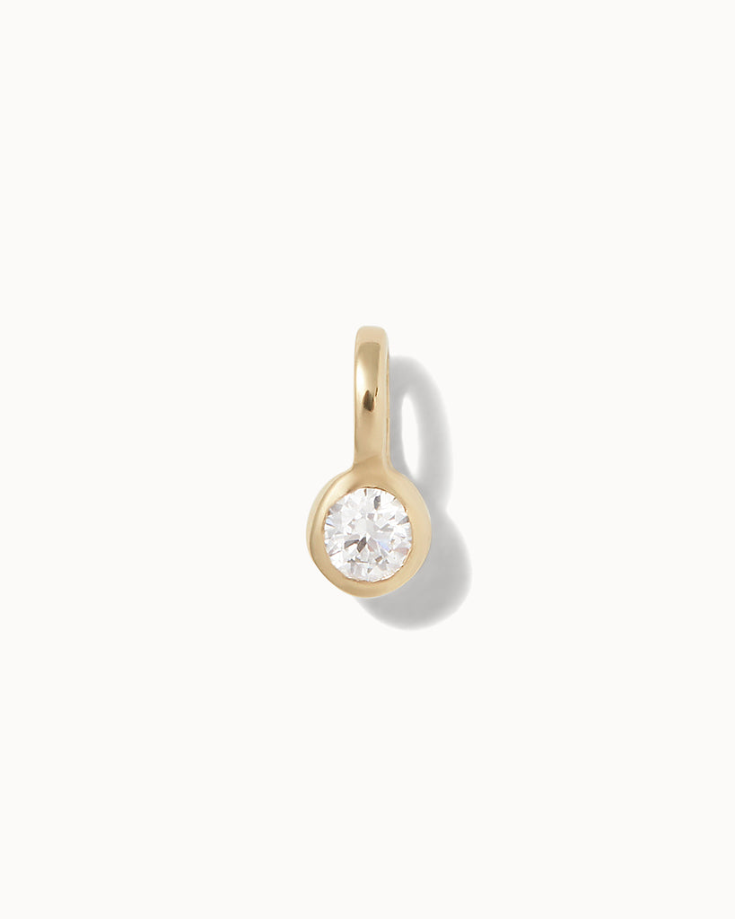 Recycled 9ct solid gold charm with lab-grown diamond handmade in London by Maya Magal London