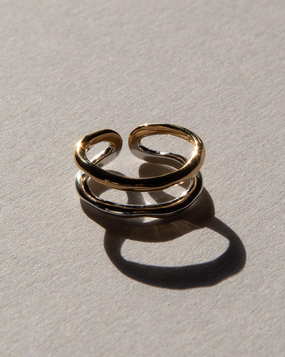 Lava Adjustable Two Tone Ring | Mixed Metal Ring | Maya Magal