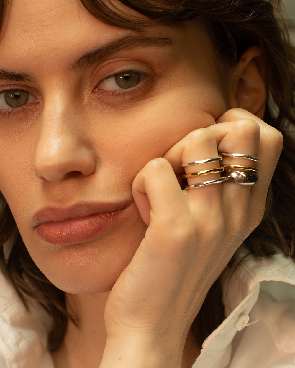 Lava Adjustable Two Tone Ring