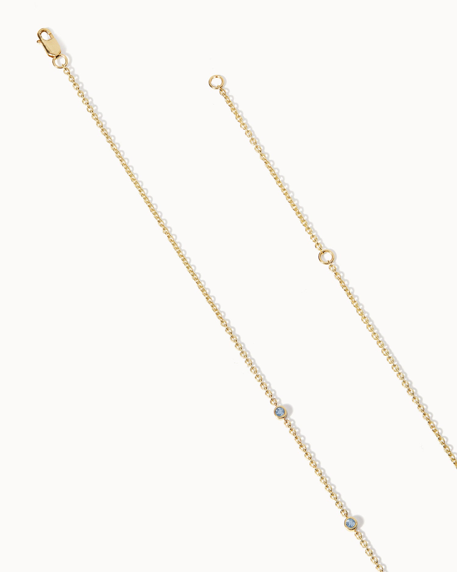 March Aquamarine Birthstone Station Necklace