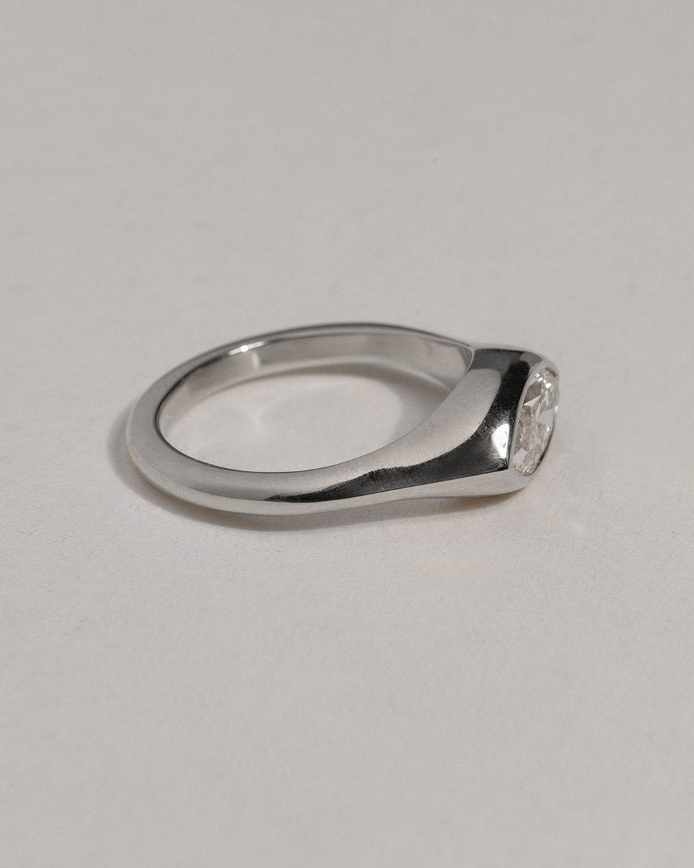 Platinum Marquise Cut Lab Grown Diamond Signet Ring