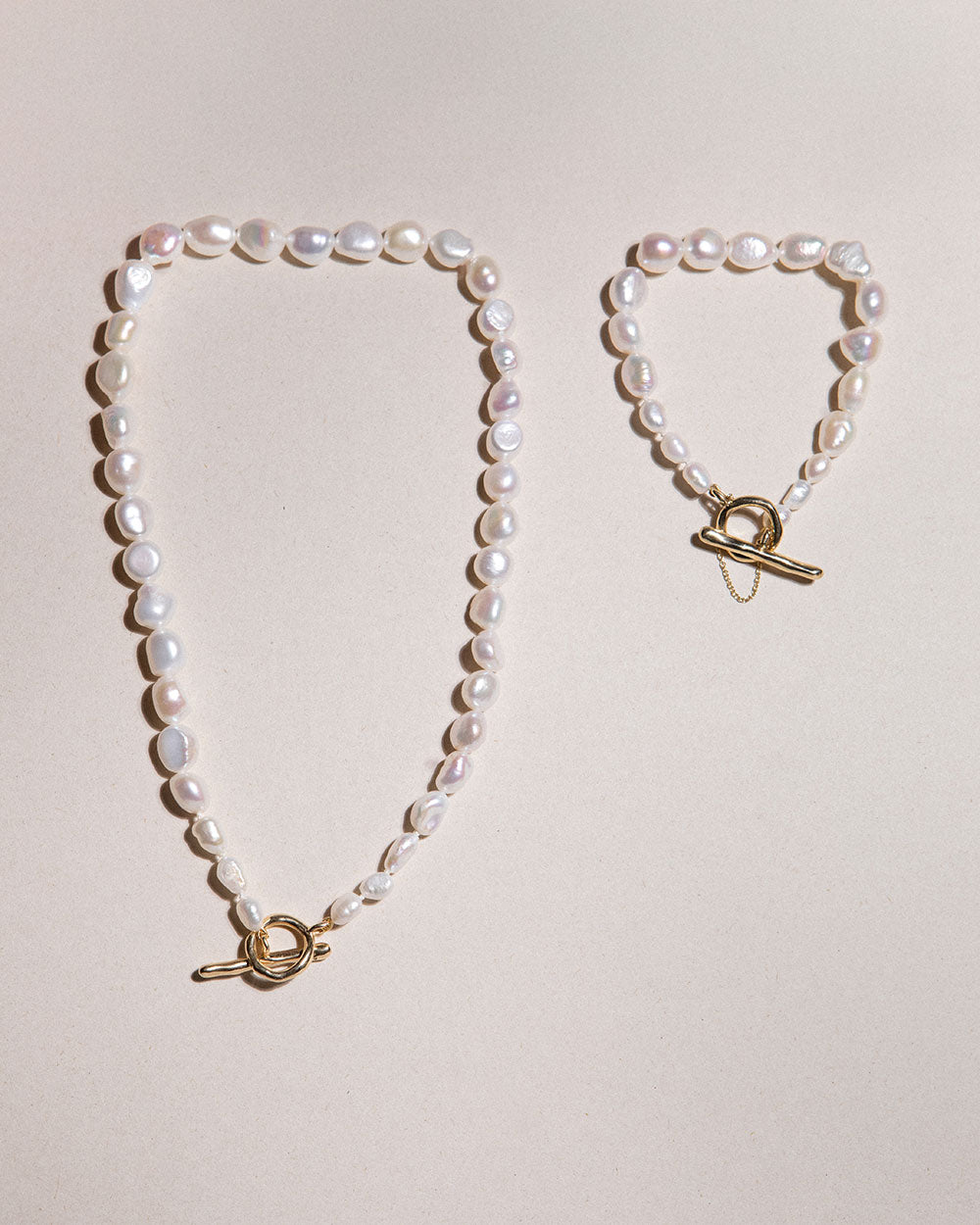 Baroque Pearl Necklace and Bracelet Set