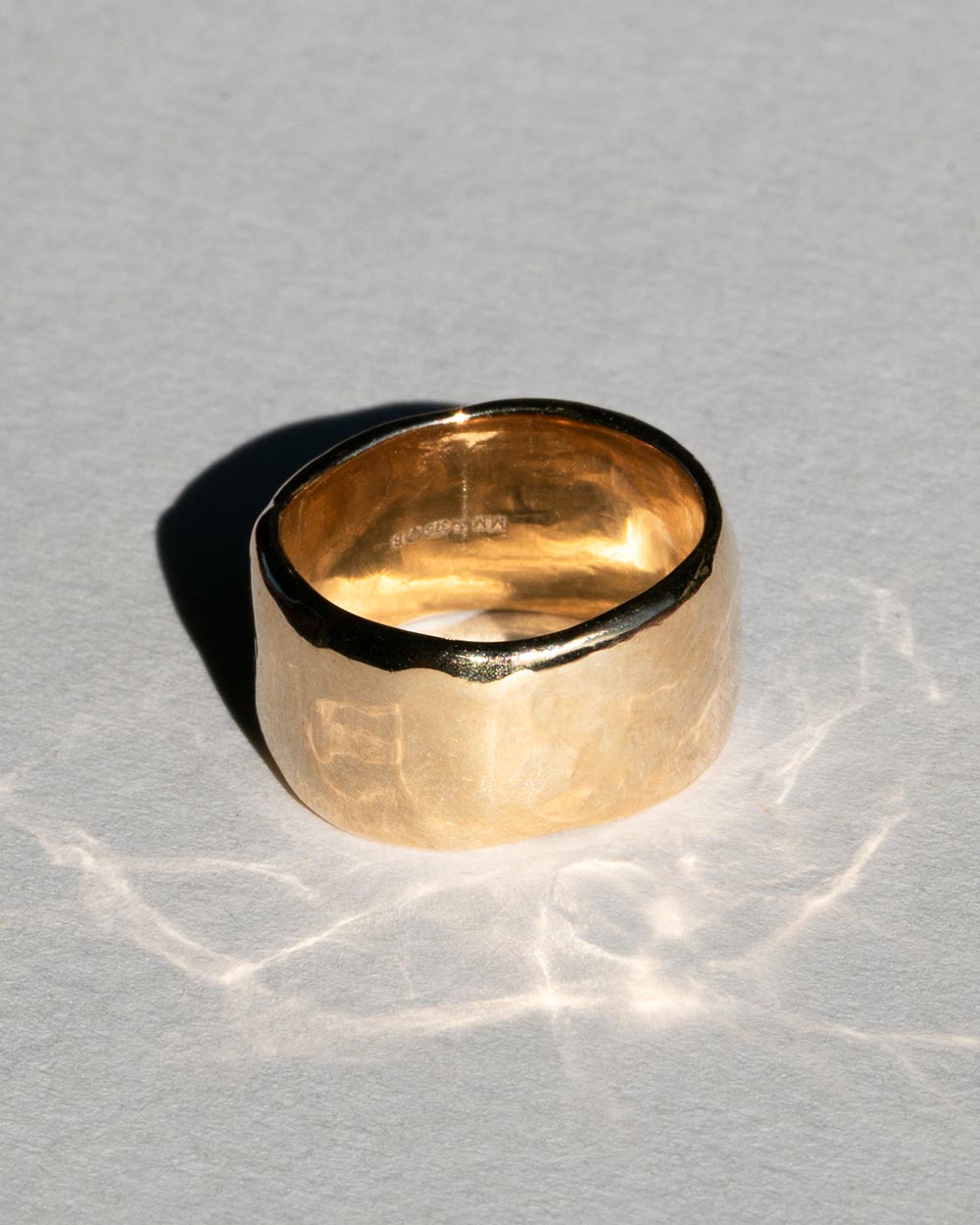 Solid Gold Molten Wide Band Ring