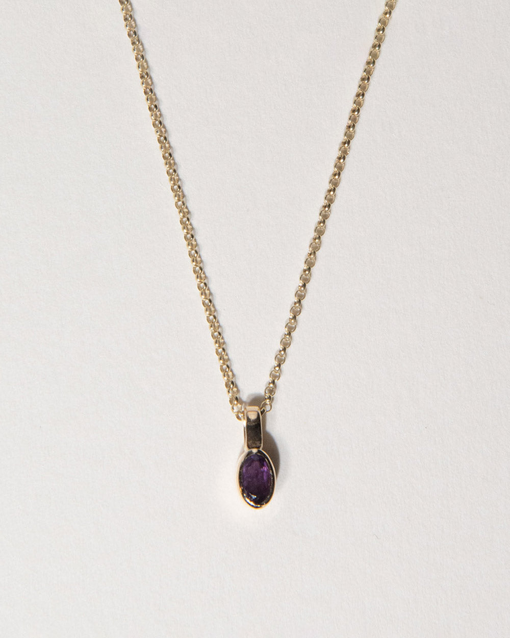 February Amethyst Birthstone Oval Charm