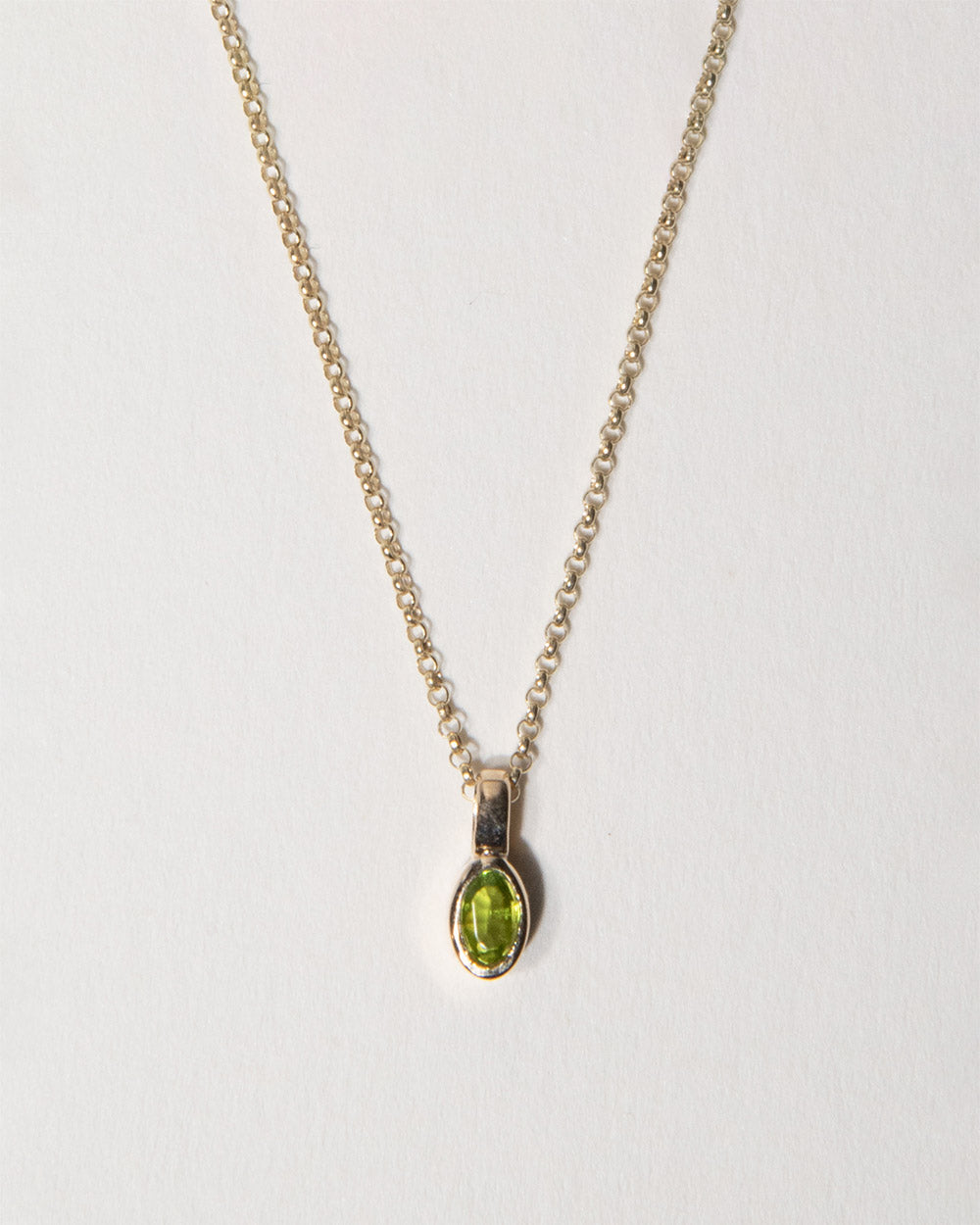August Peridot Birthstone Oval Charm