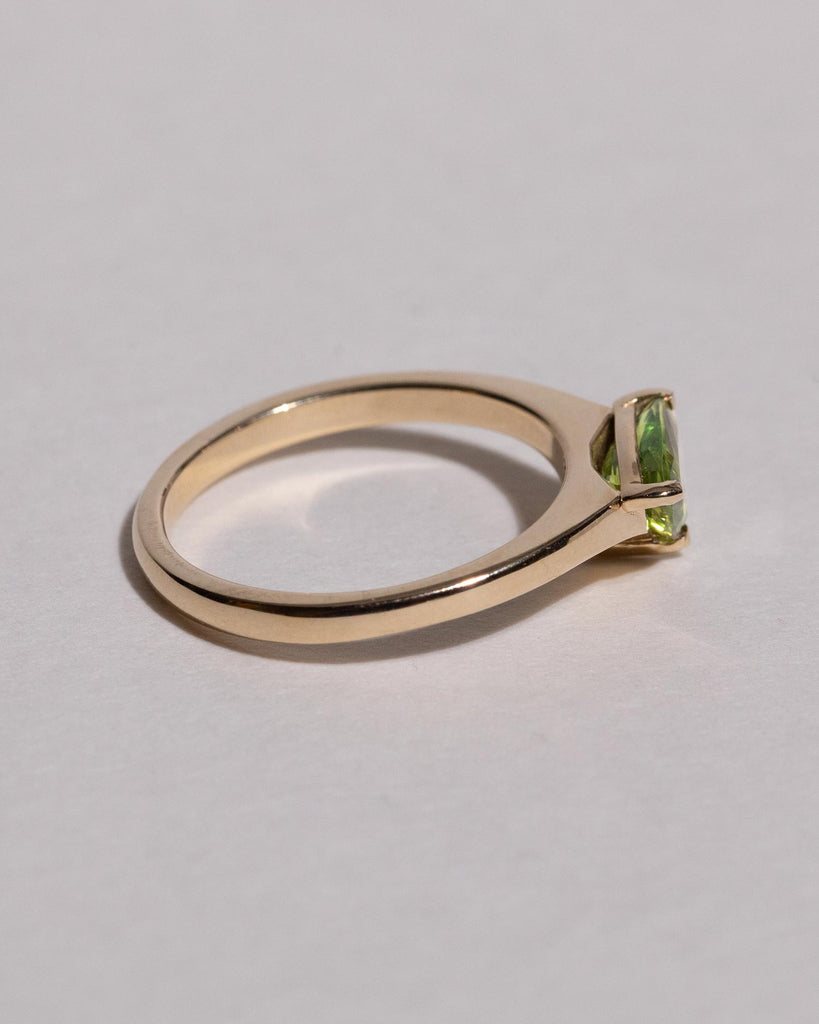 Bright green sapphire solitaire ring Handmade in our London workshop with an ethically sourced gemstone and recycled solid gold by Maya Magal London