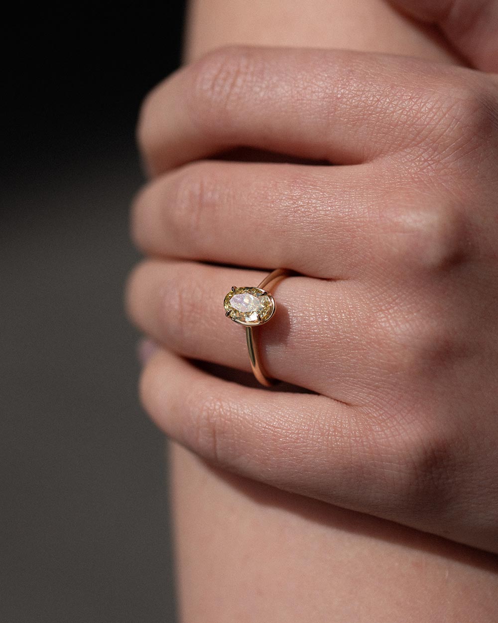 Lauren 1.53ct Lab Grown Yellow Diamond Ring