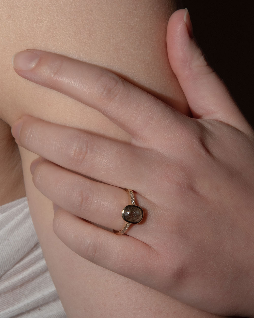 Naomi 1.2ct Grey Diamond Ring