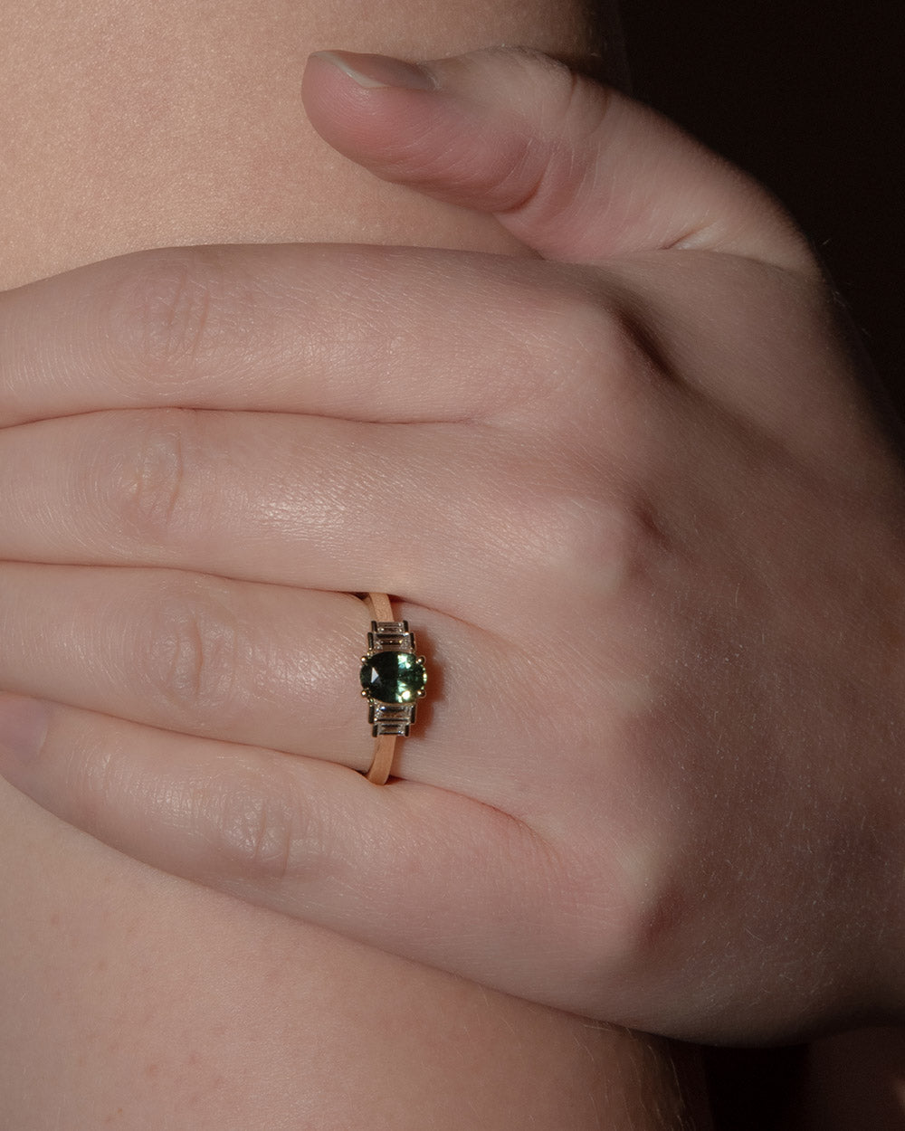 Nina 1.22ct Green Sapphire Ring