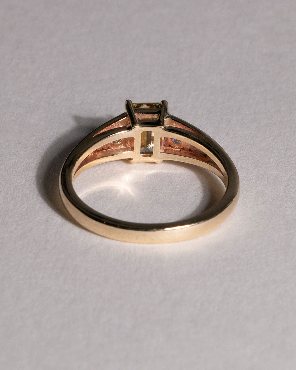 Piper 1ct Yellow Diamond Ring back view