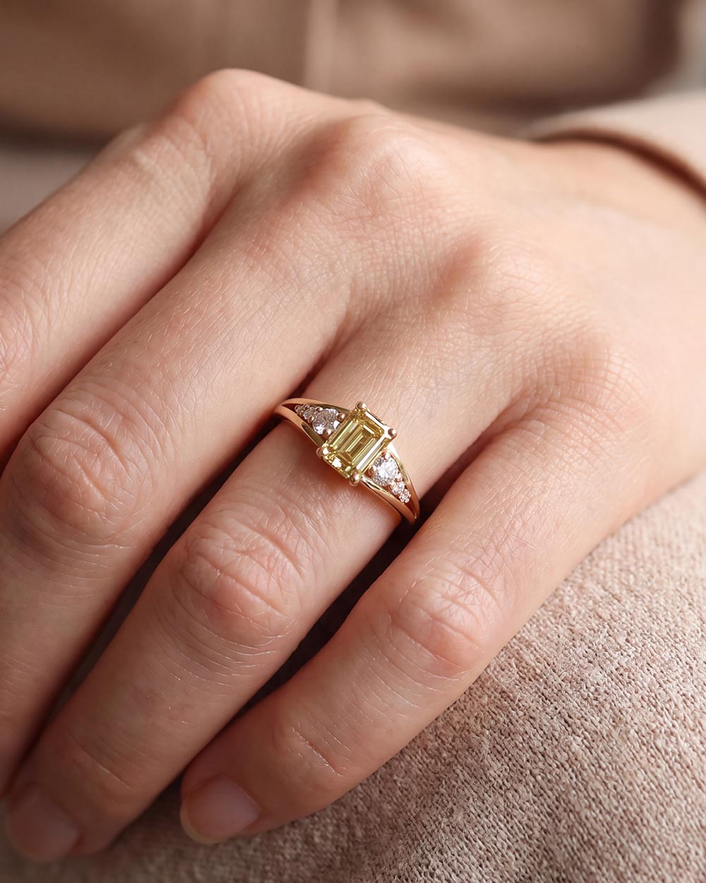 Piper 1ct Yellow Diamond Ring