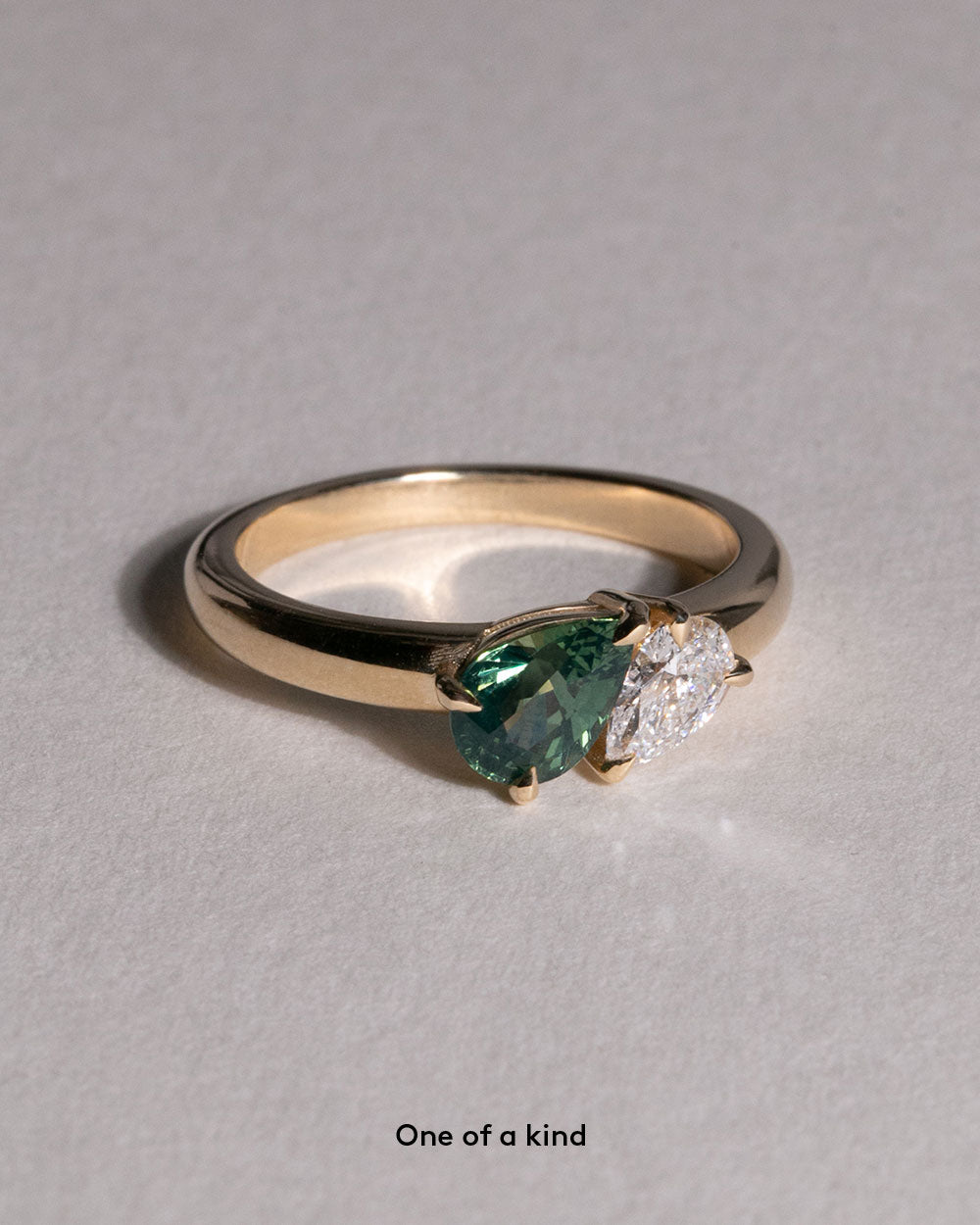 Pixie 1.01ct Green Sapphire Toi et Moi Ring