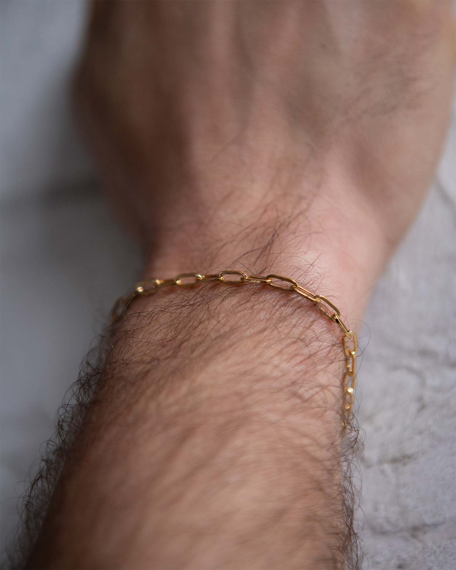 Solid Gold Heavy Paper Chain Bracelet