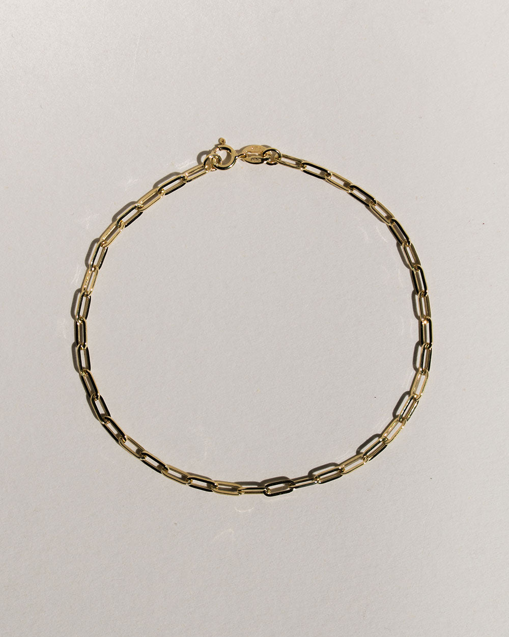 Solid Gold Paper Chain Bracelet