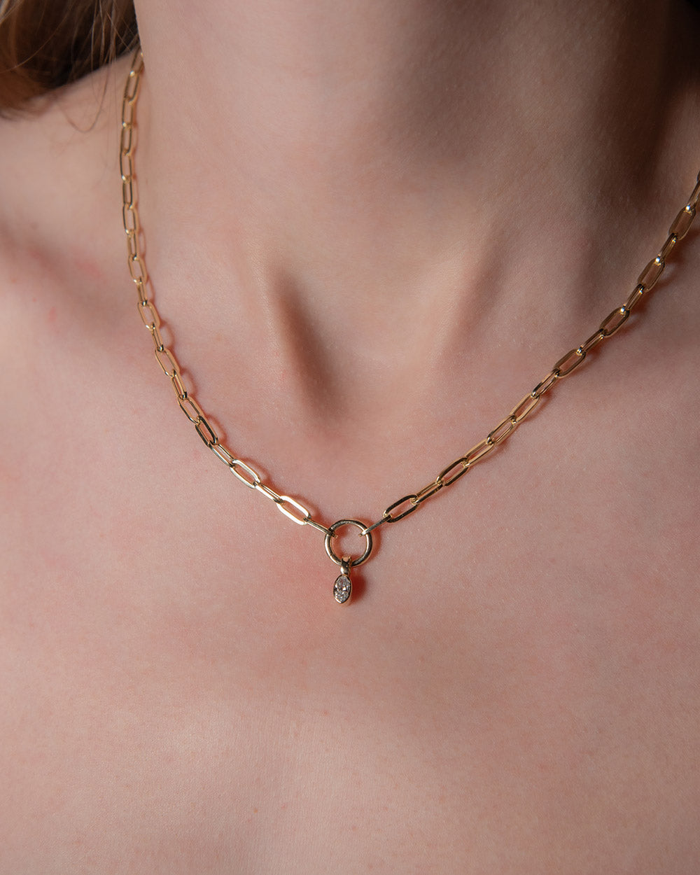 April Diamond Birthstone Oval Charm