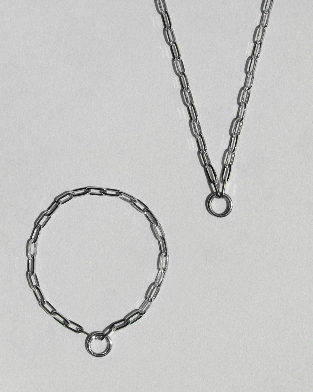 Paper Chain Charm Necklace and Bracelet Set