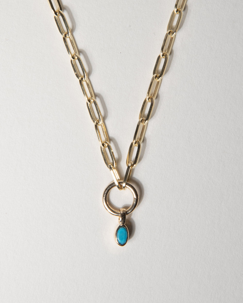 December Turquoise Birthstone Oval Charm