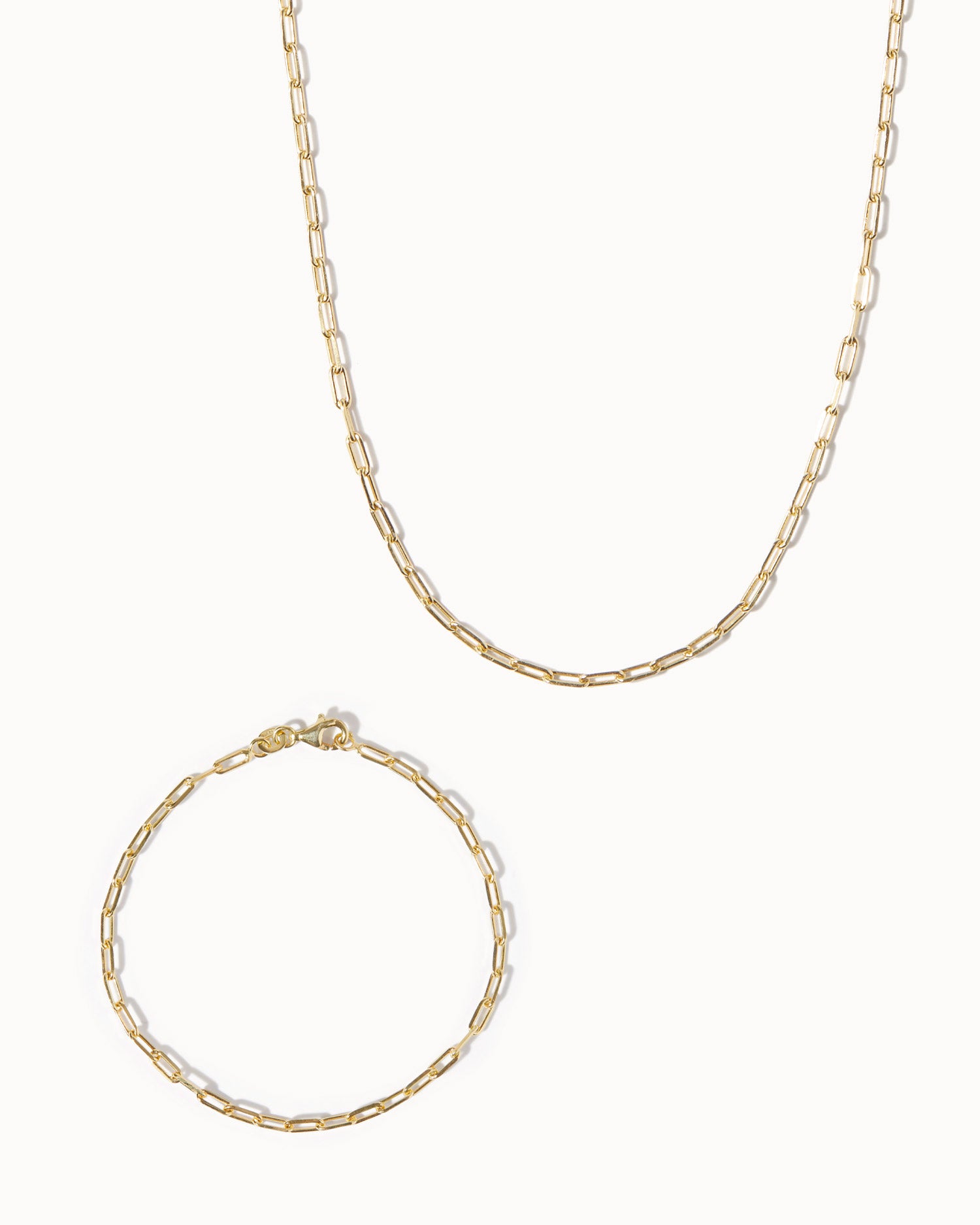 Paper Chain Necklace and Bracelet Set