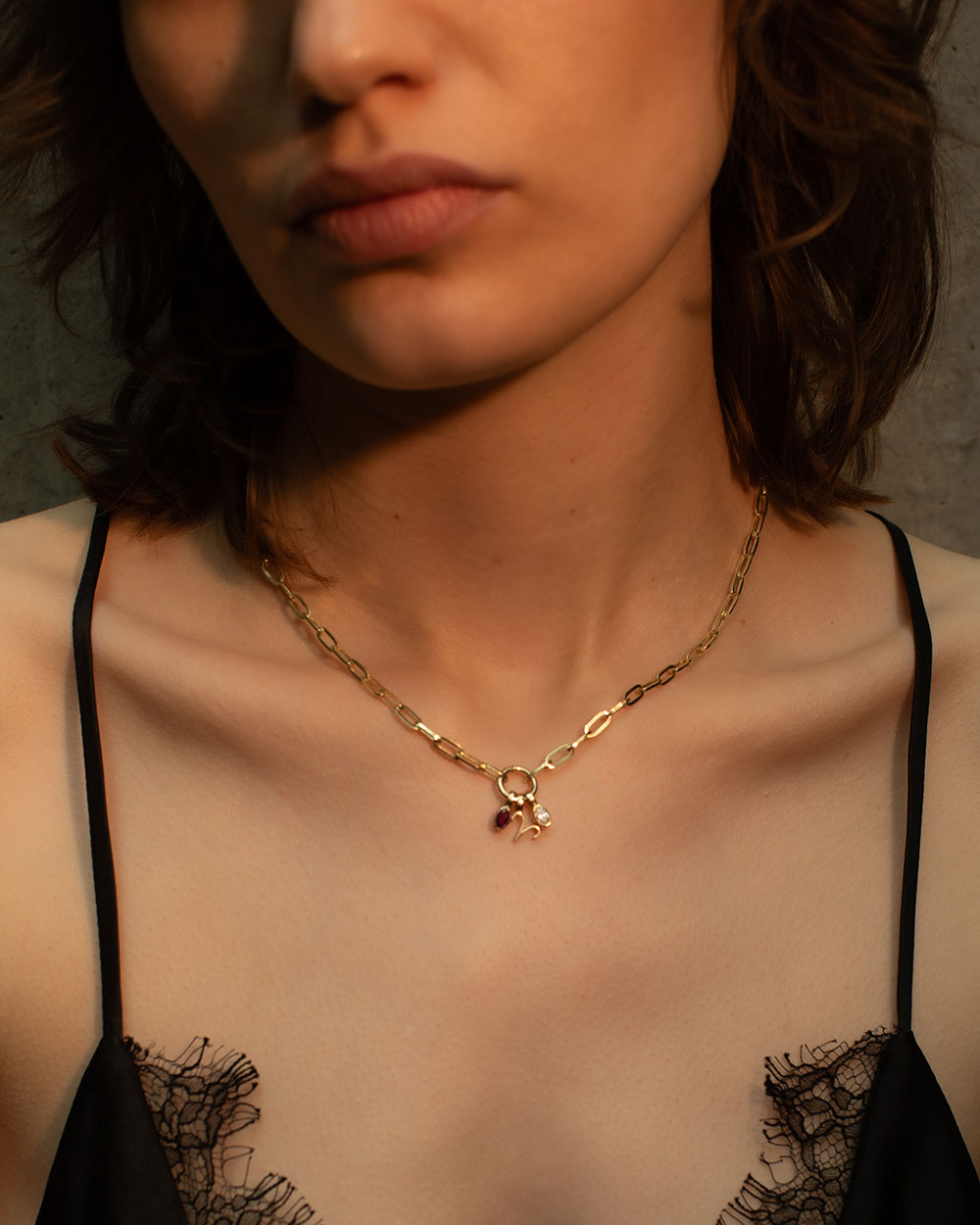 Paper Chain Charm Necklace