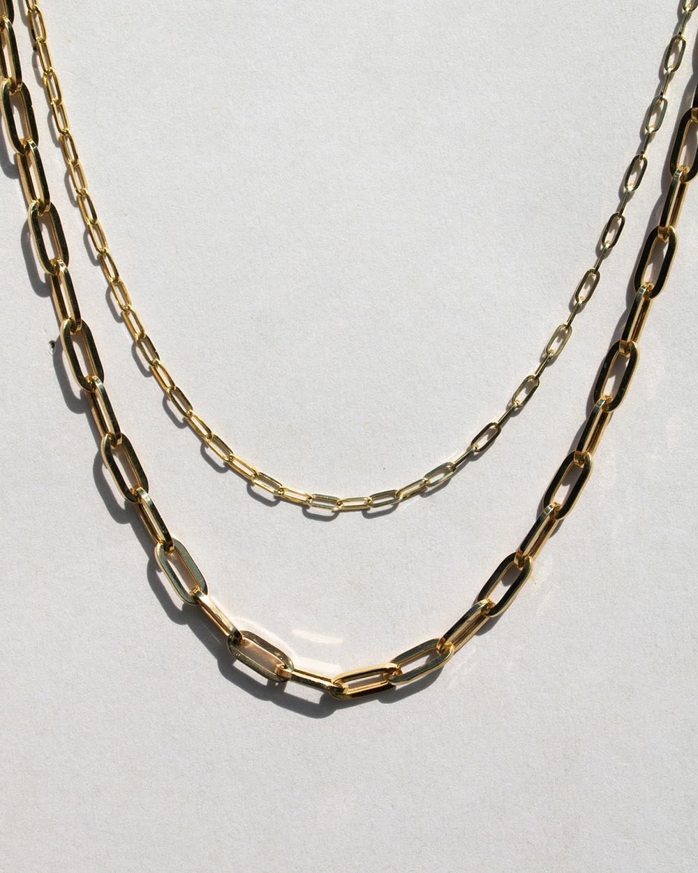 Solid Gold Paper Chain Necklace