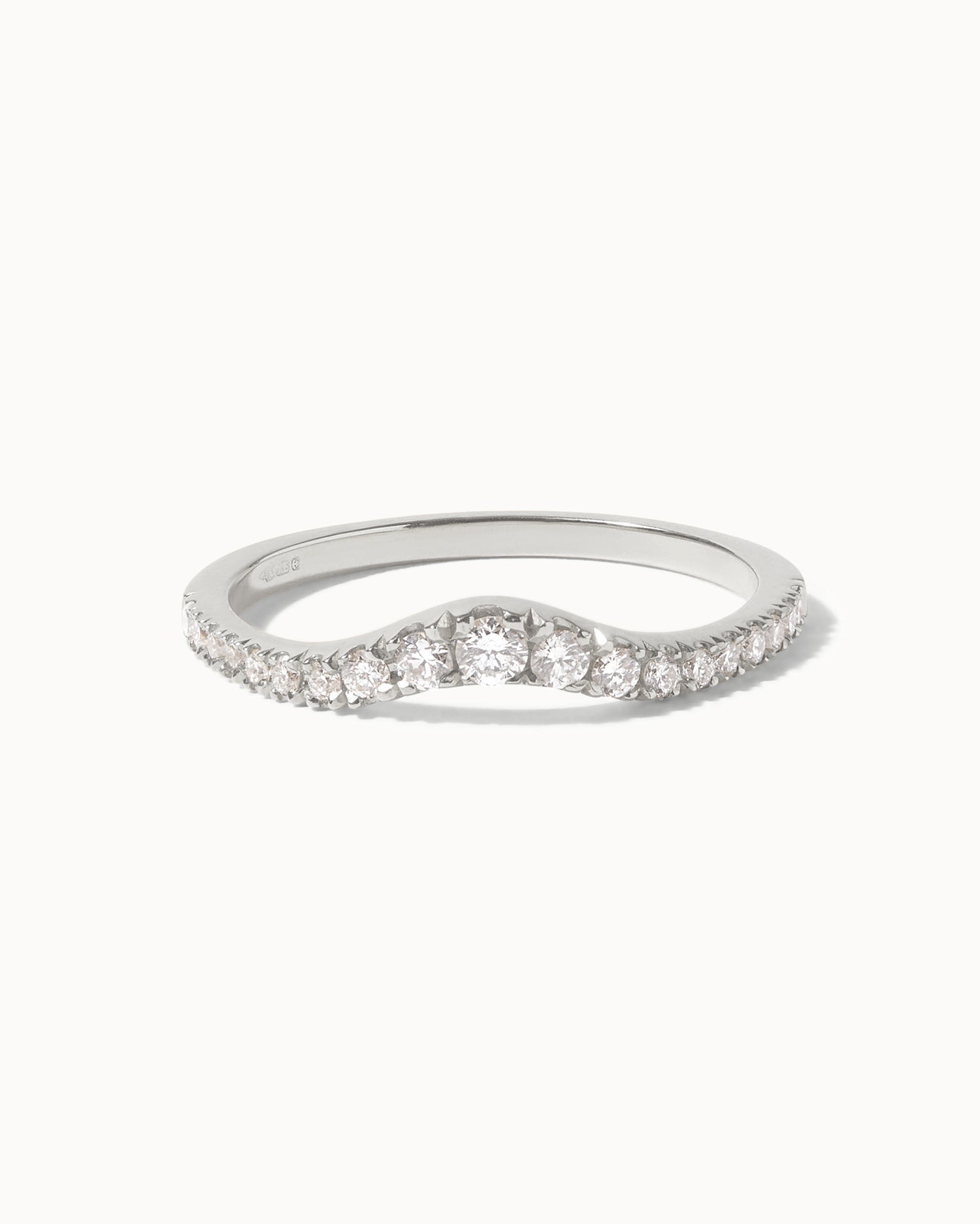 9ct White Gold Pavé Diamond Nesting Ring