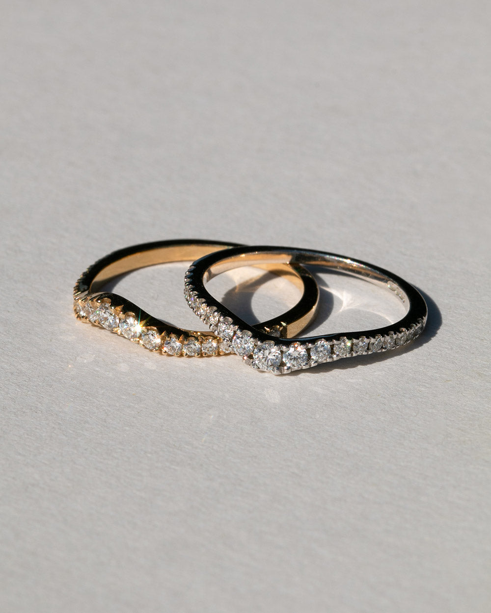 9ct Yellow Gold Pavé Diamond Nesting Ring