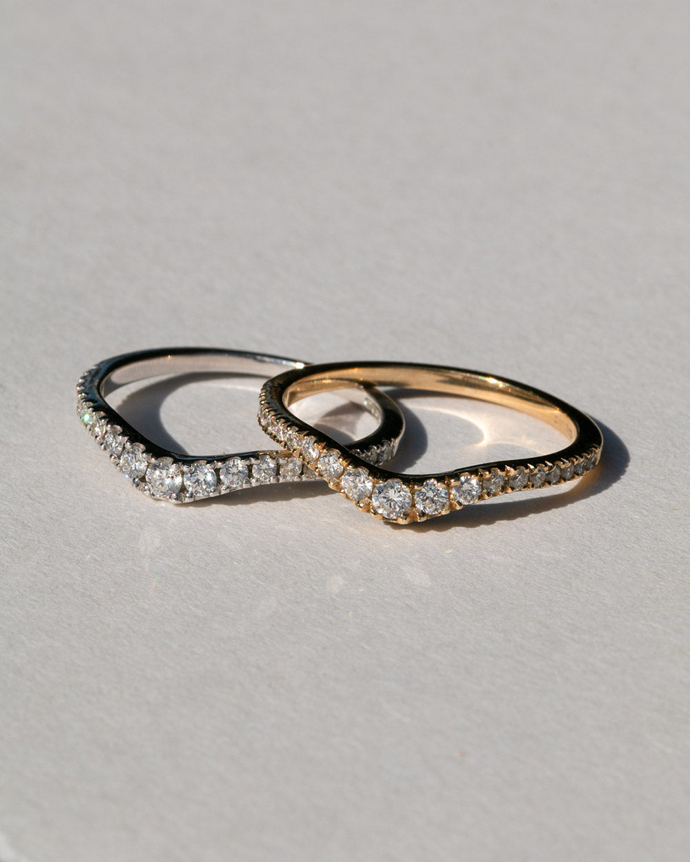9ct Yellow Gold Pavé Diamond Nesting Ring