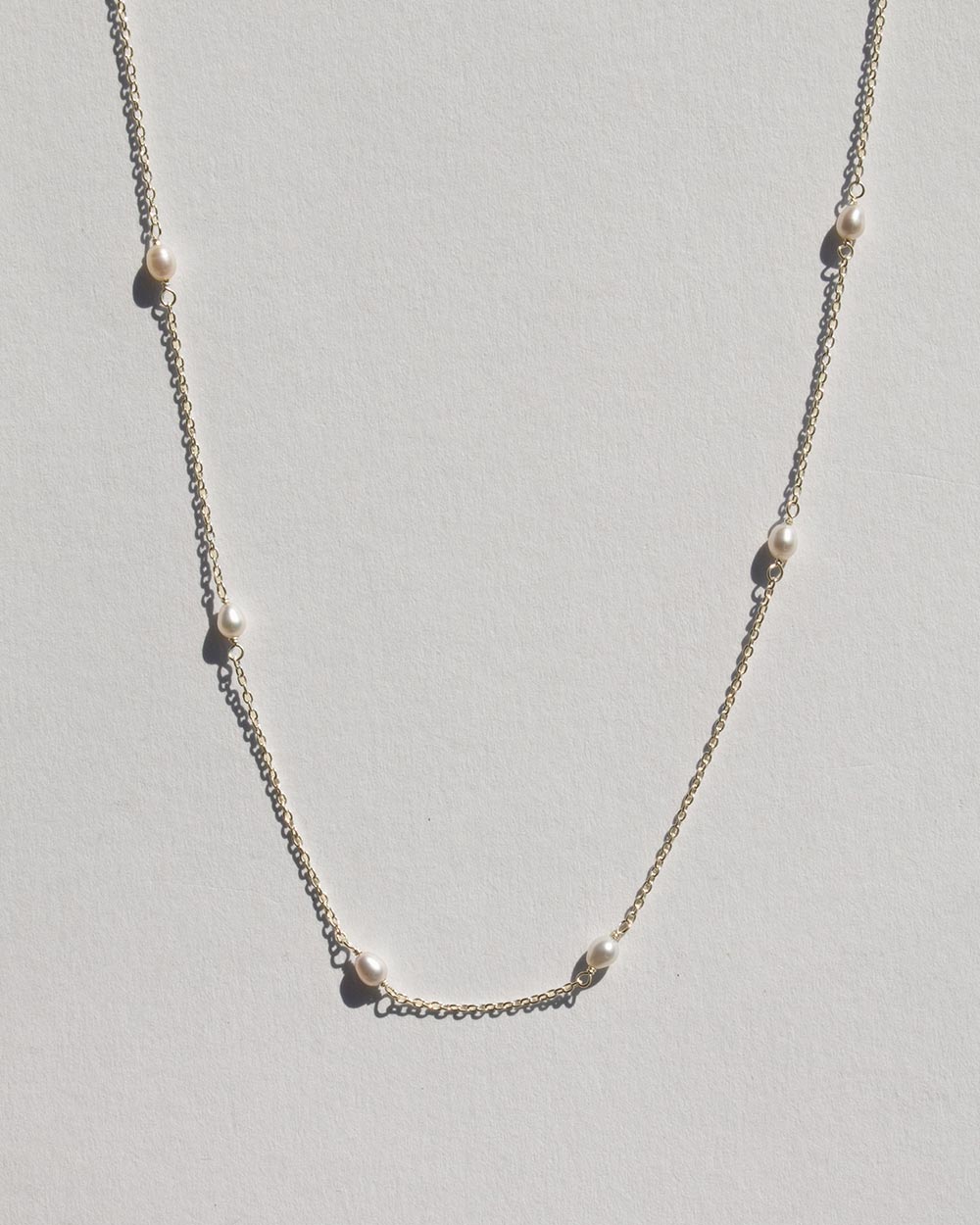 Solid Gold Pearl Choker Necklace