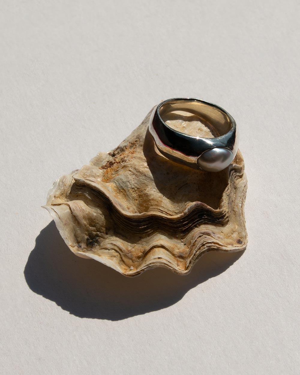 Baroque Pearl Signet Ring