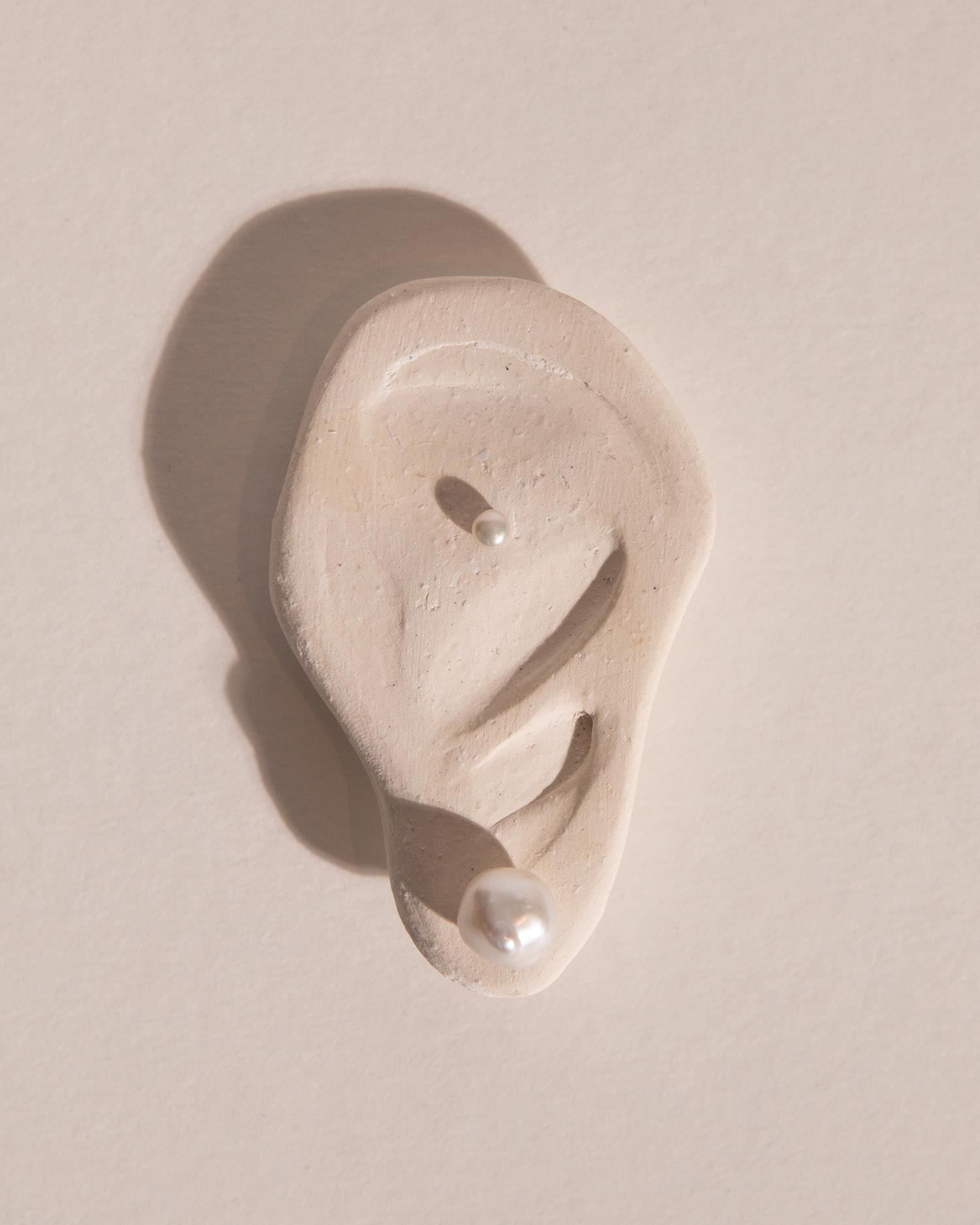 Solid Gold Small Pearl Stud Earrings