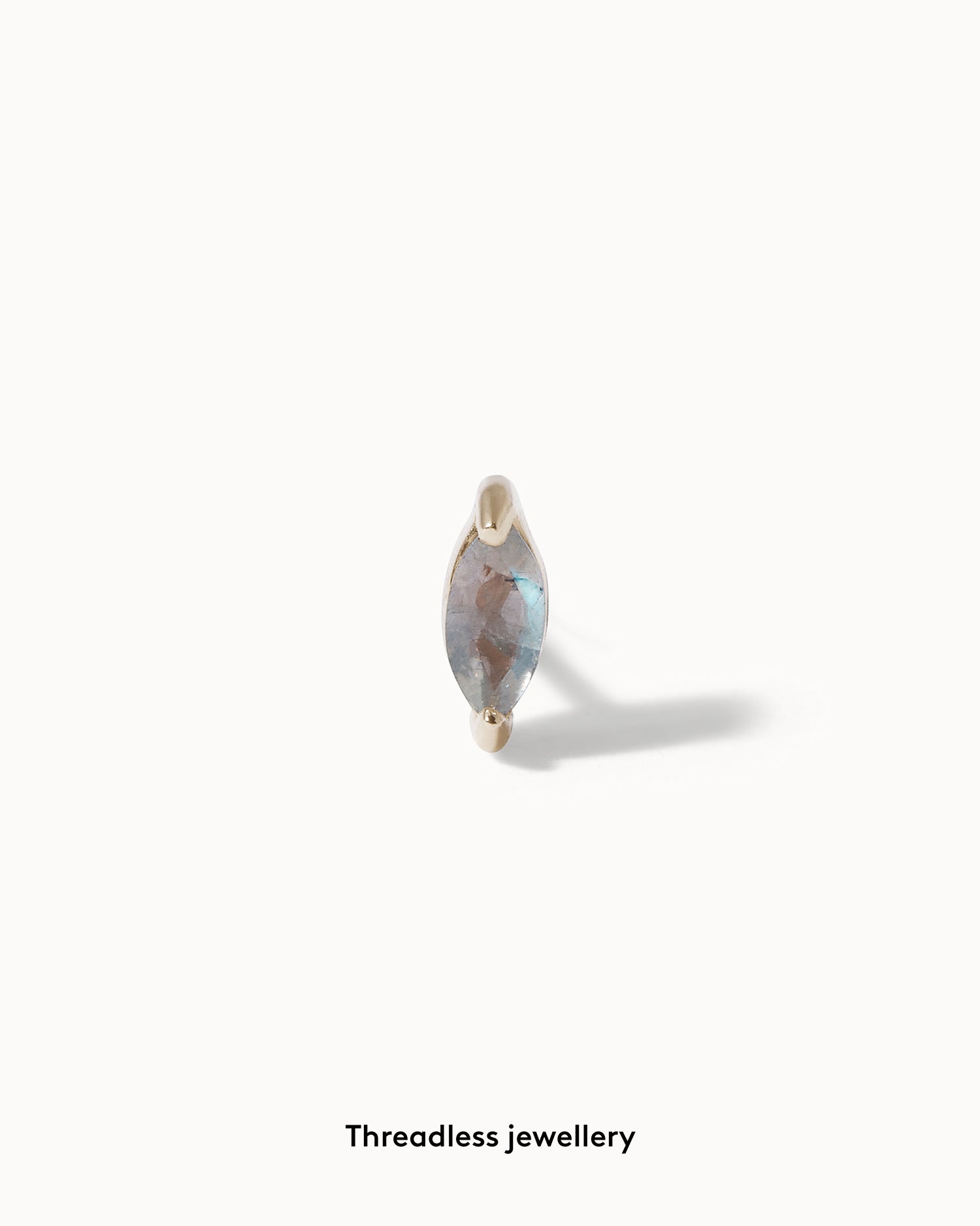 Labradorite Marquise Flat Back Stud