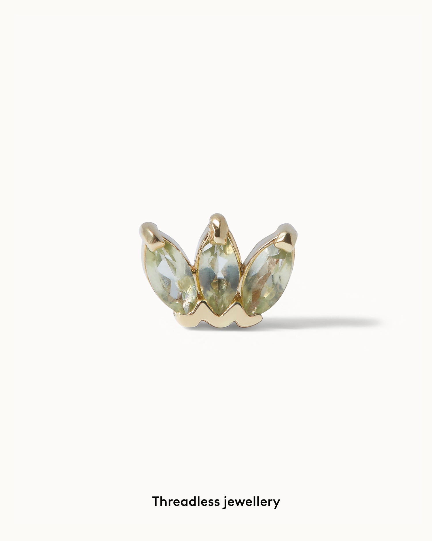 Peridot Triple Marquise Flat Back Stud